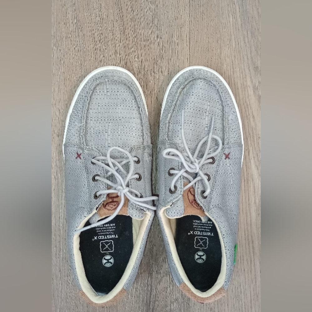 Womens Hooey Twisted X Shoes 8.5  M Gray Eco TWX Maxhine Washable Western Casual